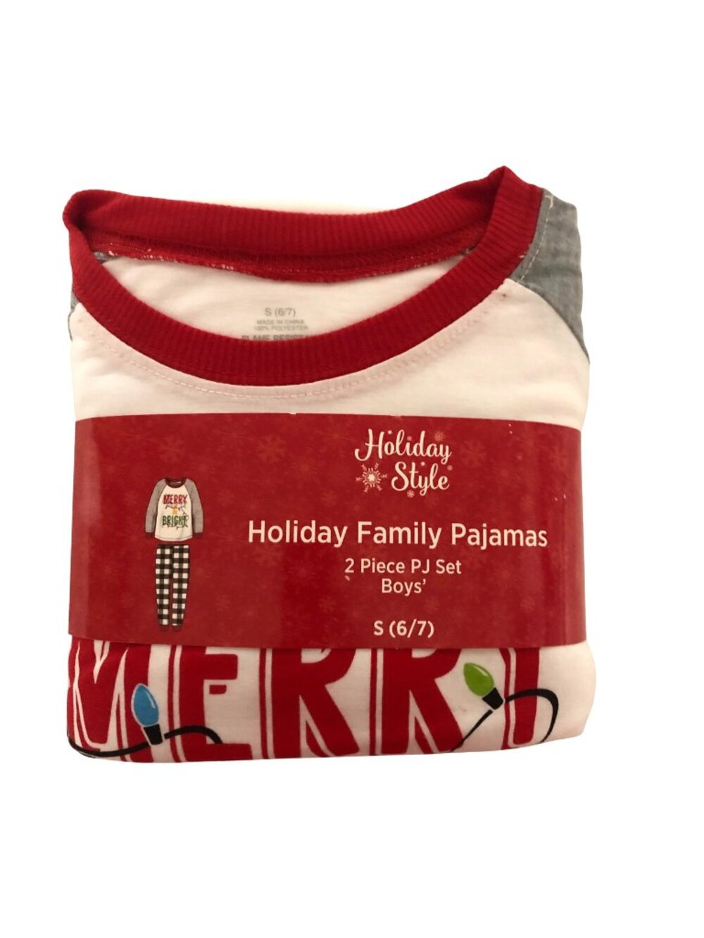 Holiday Style Boys Christmas Family Pajamas 2 Piece PJ Set Size Small 6-7